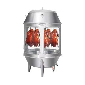 Transparent Tempered Glass Rotisserie Oven 60cm Stainless Steel Body Multifunctional Meat Roasting Device