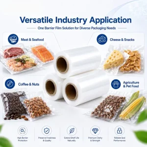 Transparent Vacuum Embossed Sealer Bags for Food Saver Nylon Plastic Packaging Large Clear Vacuum Textured Sealer Bag Roll