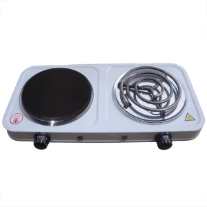 Travel Coil and Cast Iron Countertop Electric Hot Plate Cooker 1000W Double Burner Hotplate