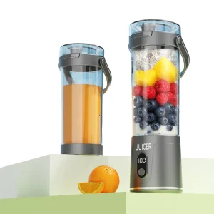 Travel-Friendly Mini Juicer Cup 600ML USB-C Rechargeable Blender Portable Personal Electric Juicer with 12 Blades