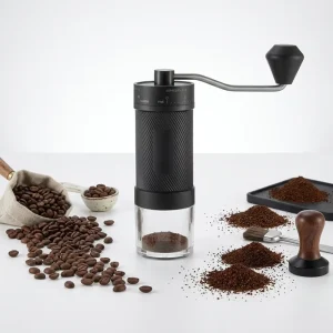 Travel Manual Coffee Grinder Hand Crank Ceramic Burr Grinder Adjustable for Espresso Drip Pour Over Coffee Beans