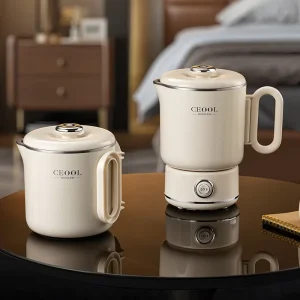 Travel Portable Electric Kettle Stainless Steel for Boiling Water & Cooking Pot Cordless Folding Electric Tea Kettle Office Home