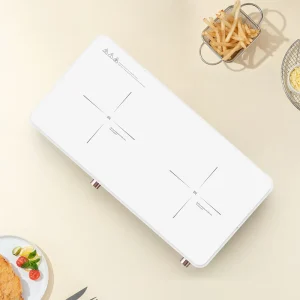 Two Burner Induction Cooker 3400W Portable Induction Stove Boost Electric Stove White Plate with CE CB Certification