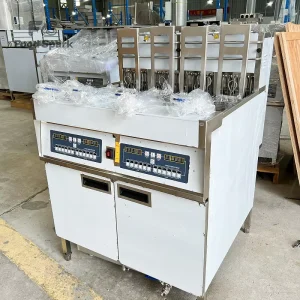 Two Tank Double Basket Chicken Chips Frying 24L Commercial Kitchen Electric Deep Fryer with Timer Engine