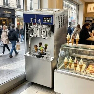 USA in Stock 3 Nozzle Soft Ice Cream Machine Commercial Brand Compressor Ice Cream Maker Professional Frozen Yogurt Machine