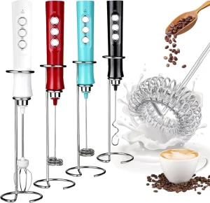 USB Battery Operated Mini Egg Beater Stick Handheld Electric Coffee Milk Frother Stainless Steel Eco friendly Automatic