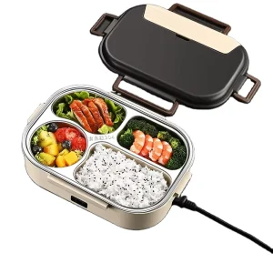 USB Electric Lunch Box Portable Compartment Car Food Heating Warmer Container Stainless Steel Thermal Lunch Box