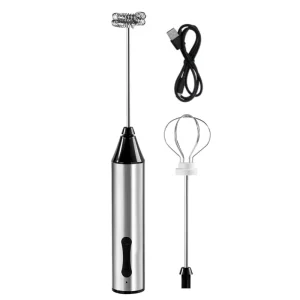 USB Milk Frother 2 Speed Rechargeable Handheld Stainless Steel Foam Maker Coffee Frother
