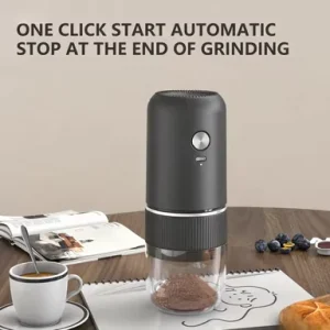USB Rechargeable Ceramic Burr Acrylic Body Adjustable Coarseness Home Kitchen Office Electric Coffee Bean Grinder