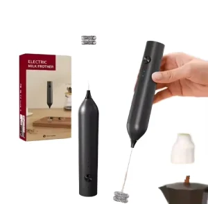 USB Rechargeable Handheld Milk Frother Portable Electric Whisk Double Layer ABS Plastic 3-Speed Coffee Foam Maker Kitchen Gadget
