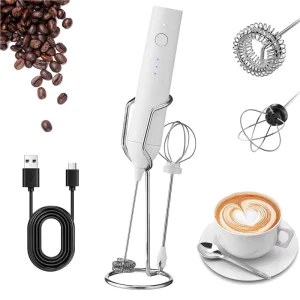 USB Rechargeable Minimalist Electric Mixer Hand Automatic Mini Milk Frother Whisk Electric Milk Frother With Stand
