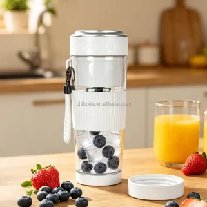 USB Rechargeable Personal Smoothie Blender with Lanyard Mini Electric Juice Mixer for Home Travel