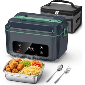 USB Rechargeable Wireless Heating Water free Stainless Steel Lunch Box Long lasting Insulation Large Capacity Portable Electric
