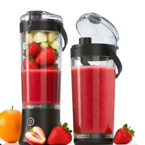 Ultra Quiet Smart Portable Blender and Mini Juicer 6 Blades USB C 4000mAh Smoothie Maker with Ice Crushing
