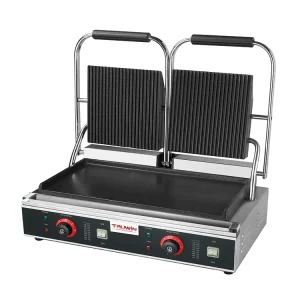 Up Grooved Commercial Griddle Machine Industrial Panini Grill Electric Double Panini Press Contact Grill