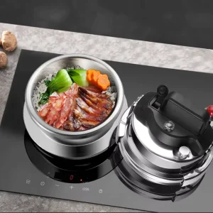 Upgrade 0.8L 1.6L Home Gas Induction Cooker Small Outdoor Camping Pressure Cooker with 5 Bowls Non Stick Rice Cooking Pot