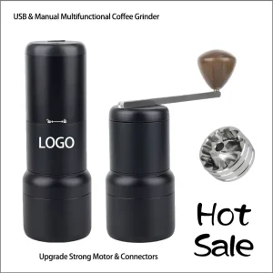 Upgrade Multifunctional Barista Electric Hand Manual Coffee Grinder Portable Black USB C 20g 800mAh Wireless USB Coffee Grinder