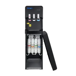 Upright Mains Fed Water Purifier Dispenser With 3 Taps Ambient Hot Cold Water Ultra Filtered System for Breakroom