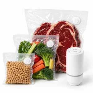 Vacuum Sealer Air Pump for Food Storage Bags Fresh Keeping for Vegetables Fruits Meat Coffee Beans and Dry Foods Rechargeable