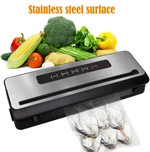 Vacuum Sealer Machine 80KPa for Food with 6 in 1 Dry Moist Modes Digital Timer Compact Lightweight Design Built in Cutter