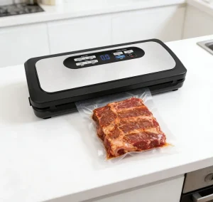 Vacuum Sealer Machine LED Light Mechanical Button With Roll Storage PULSE Button Manual Control for Dry Moist Food