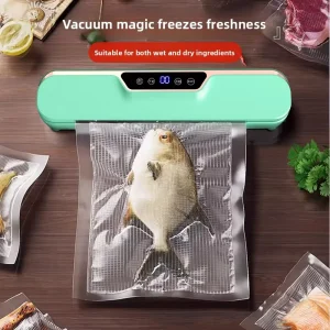 Vacuum Small Household Food Preservation Sealing Machine LCD Screen Automatic One Button Operation 500 1000ml Capacity ABS