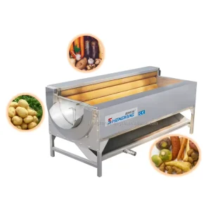 Vegetable Fruit Bubble Washing Machine PLC Gear Motor 304 Stainless Steel High Efficiency Electric GAS LPG