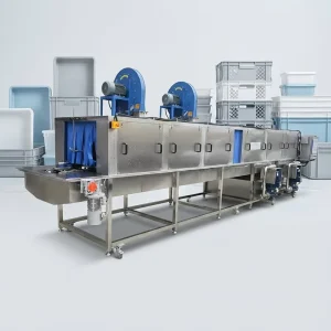 Vegetable Fruit Plastic Basket Washing Machine Tunnel Type Bakery Bread Tray Turnover Box Crate Washer