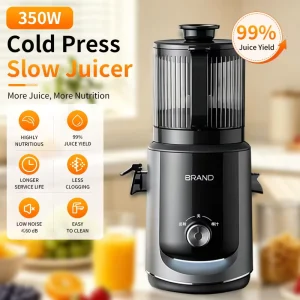 Vertical Cold Press Slow Juicer Electric Automatic Big Mouth Juice Pulp Separation Easy Clean Household Fruit Vegetable Juicer