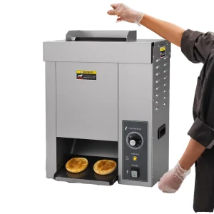 Vertical Contact Conveyor Stainless Steel 2000W Commercial Hamburger and Burger Bun Toaster Machine Easy Cleaning