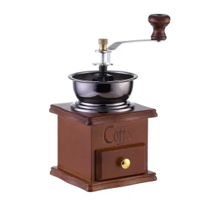 Vintage Wooden Hand crank Coffee and Spice Bean Grinder with Stainless Steel Components China