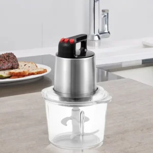 Visible Glass Bowl 5.1-6L 3 Speed Electric Meat Grinder Easy Clean 110V-240V for Restaurant & Household Food Processing