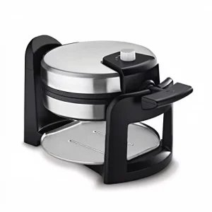WAF F30 Mini Flip Belgian Waffle Maker French Browning Mechanical Control Detachable Plate Black Silver 2.54 cm Thick