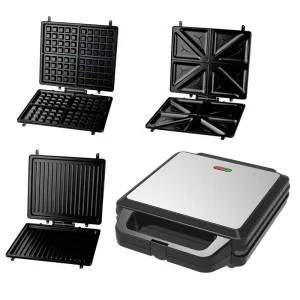 Waffle Sandwich Maker Detachable Plates 1200W Stainless Steel Adjustable Thermostat Non Stick Household Kitchen Appliance