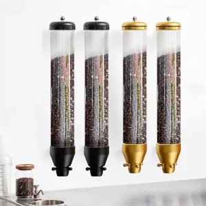 Wall Mounted Coffee Bean Silos Big Dispenser and Storage Hopper with Grinder for Coffee Tea Shop Display