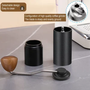 Washable Detachable Manual Coffee Grinder CNC Stainless Steel Burr Hand Coffee Mill Adjustable Coarseness for Drip French