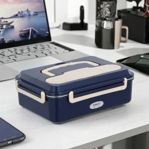 Water Free Electric Heating Lunch Box 304 Stainless Steel Car Use Plug In 1.1 2.0L