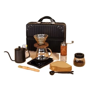 Welcome Deal Camping All in 1 Portable Coffee Maker Set Pour Over with Suitcase Packing