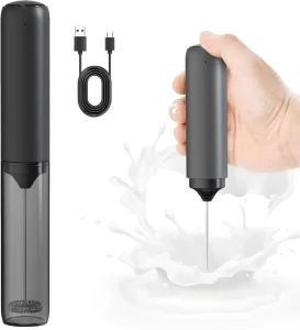 Whisk Head Electric Rechargeable Coffee Milk Frother Portable Frother Wand Drink Mixer for Matcha Lattes Cappuccino