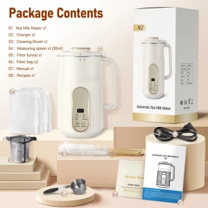 White Color 1000ml Multi Functional Time Preset Stainless Steel 800W Soybean Beans Nut Milk Maker Juicer Mixers Machine