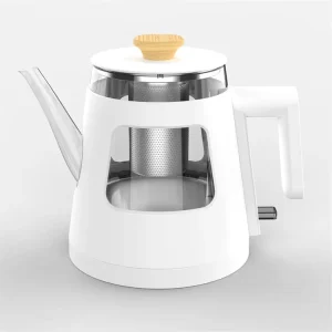 White Grey 1.2L Glass Electric Tea Kettle with Temperature Control Keep Warm Anti-scald Design for Household Outdoor Use