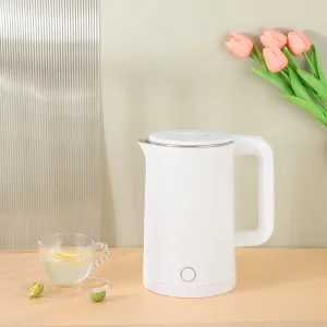 White Stainless Steel 2L Cordless Electric Kettle with Boil-dry Protection Automatic Shut-off for Home & Hotel Use