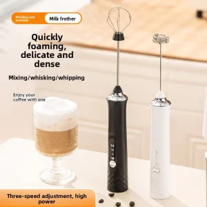 Wide Whisk Surface Fast Emulsify Handheld Electric Milk Frother Rechargeable Portable Foam Maker for Bulletproof Coffee