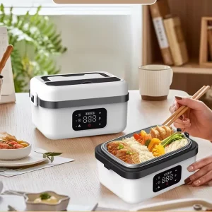 Wireless Charging Electric Lunch Box with Detachable PEX Bowl No Water Dry Heating Large Capacity for Baby Student Work