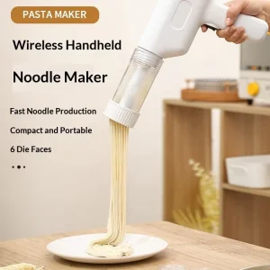 Wireless Handheld Noodle Maker Portable Automatic Pasta Press Machine for Home Use Rechargeable Dough Extruder