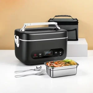 Wireless Portable Electric Lunch Box Built in Battery 12000mAh 5Cups Bento 80W Power No water Heating for Travel Home