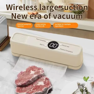 Wireless Vacuum Sealer Machine Food Sealing System Portable 60KPA Suction Kitchen Vacuum Sealer for Food Preservation Dry Moist