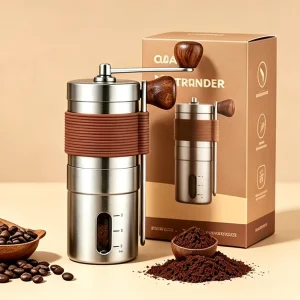 Wooden Handheld Stainless Steel Ceramic Grinding Core Adjustable Fineness Minimalist Design Eco Friendly Food Grade Coffee