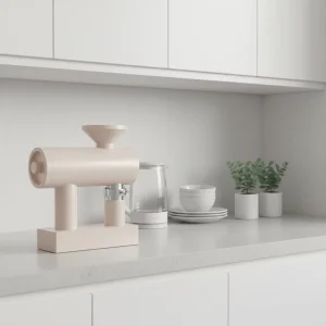Wooden Look Single Dose Flat Burr Coffee Grinder Silent Adjustable Electric Coffee Bean Mill for Home & Coffee Shop