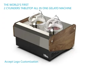 World’s First 2 Cylinder Tabletop Ice Cream Maker Milk Fruit Options Dual 5L Hopper Energy Star Certified Countertop Machine